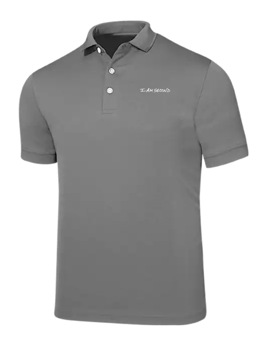 Callaway Ottoman Medium Grey Polo w/I Am Second Logo