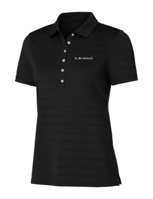Callaway Womens Black Ventilated Polo w/I Am Second Logo