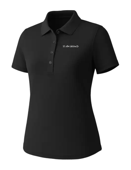 Callaway Womens Core Black Performance Polo w/I Am Second Logo