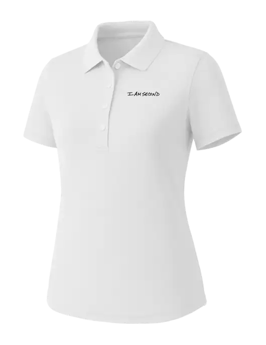 Callaway Womens Core Bright White Performance Polo w/I Am Second Logo