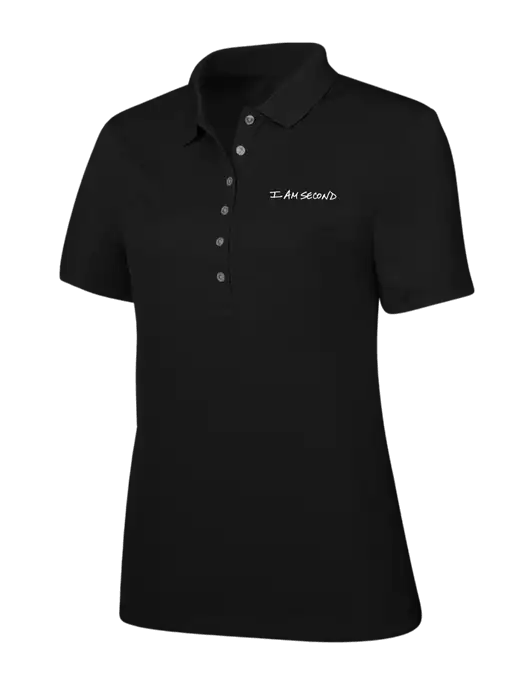Callaway Womens Ottoman Black Polo w/I Am Second Logo