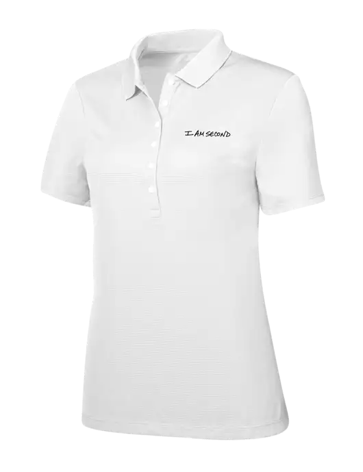 Callaway Womens Ottoman Bright White Polo w/I Am Second Logo