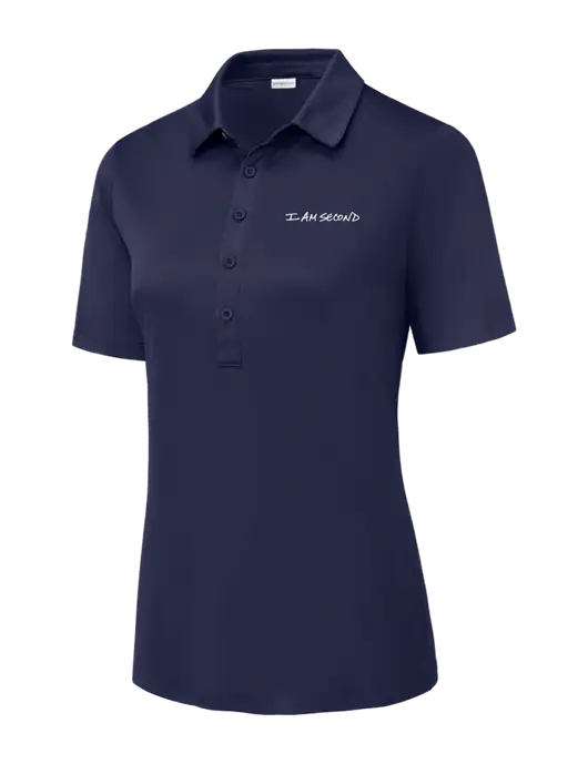 True Navy Womens Posi-UV Pro Polo w/I Am Second Logo
