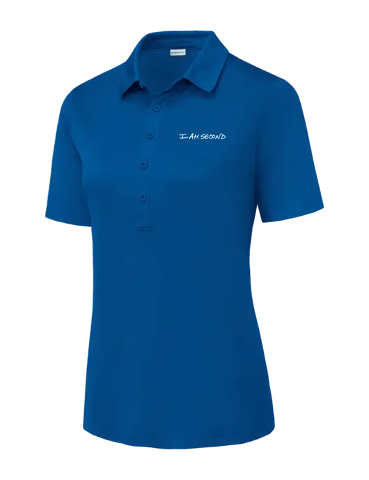 True Royal Womens Posi-UV Pro Polo w/I Am Second Logo