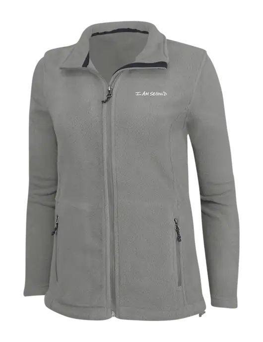 Womens Medium Grey Fleece Jacket w/I Am Second Logo
