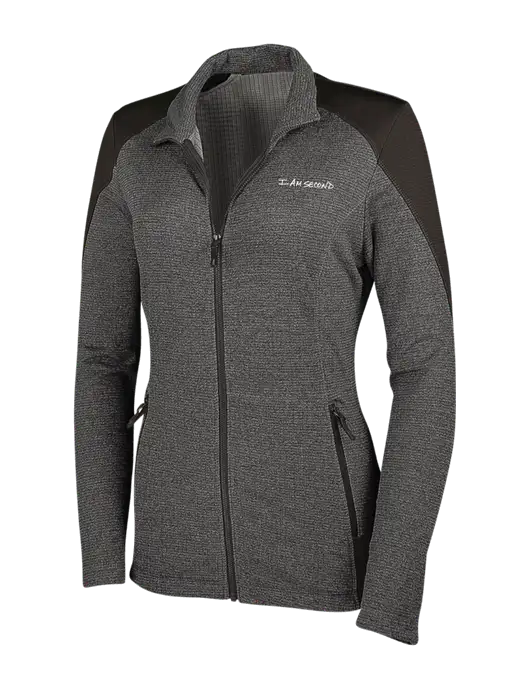 Medium Grey Heather Womens Grid Fleece Jacket w/I Am Second Logo