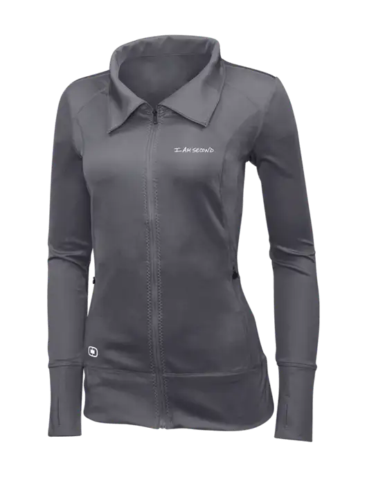 OGIO Dark Grey Womens Endurance Fulcrum Full-Zip w/I Am Second Logo