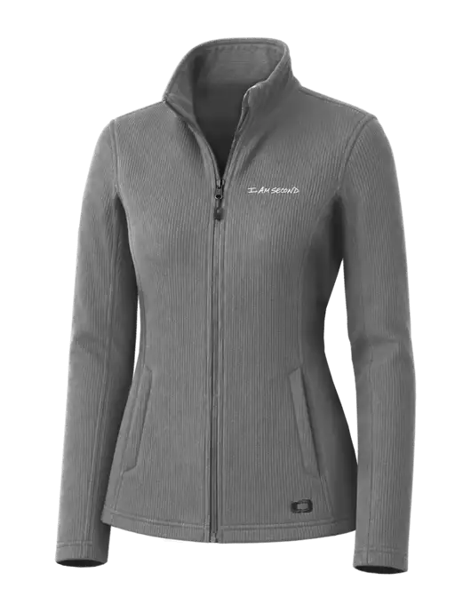 OGIO Medium Grey Womens Grit Fleece Jacket w/I Am Second Logo