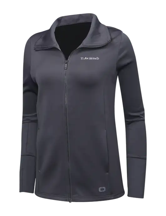 OGIO Dark Grey Womens Endurance Modern Performance Full-Zip w/I Am Second Logo