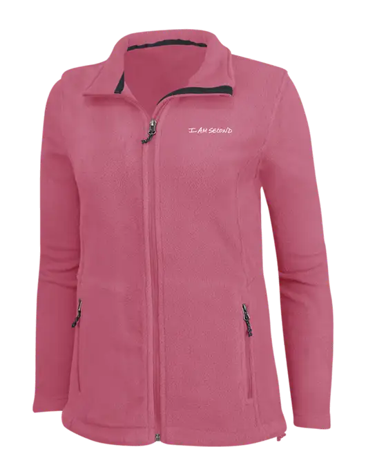 Womens Pink Fleece Jacket w/I Am Second Logo