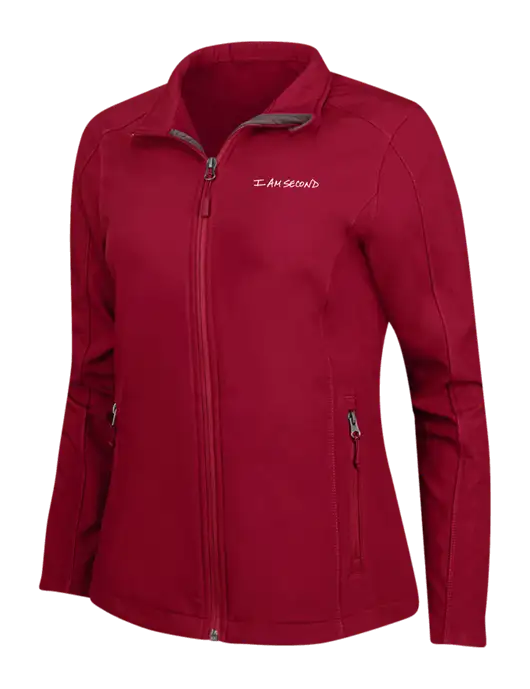 Red Womens Core Soft Shell Jacket w/I Am Second Logo