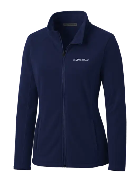 Navy Womens Microfleece Jacket w/I Am Second Logo