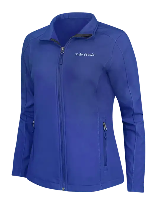 Dark Royal Womens Core Soft Shell Jacket w/I Am Second Logo