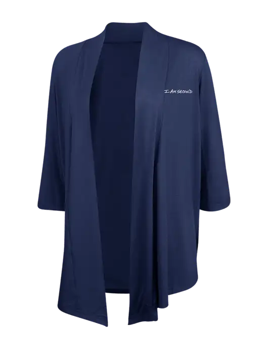 Dress Navy Blue Womens Concept Shrug w/I Am Second Logo