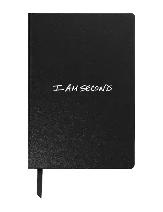 Achieve Black Hardcover Journal, 5.5 x 8.37 w/I Am Second Logo