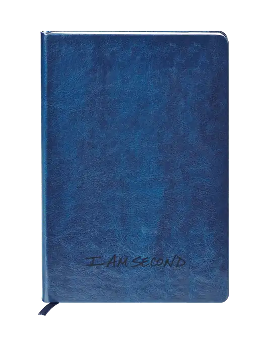 Fabrizio Blue Hard Cover 5.75 x 8.3 Journal w/I Am Second Logo