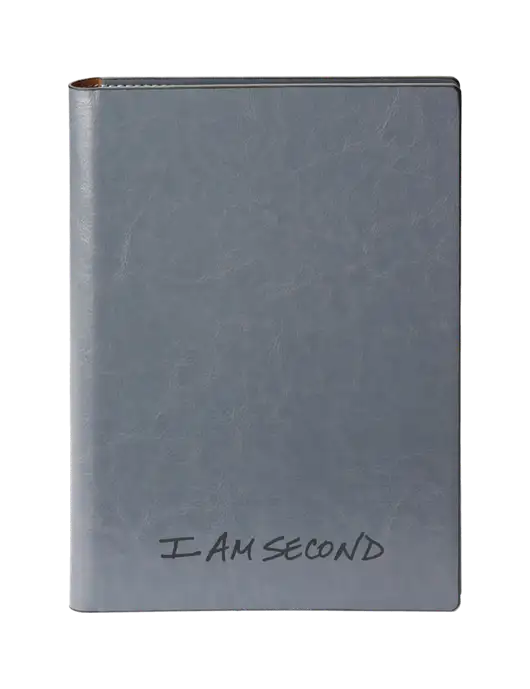 Fabrizio Grey 7 x 9.625 Padfolio & Notepad w/I Am Second Logo