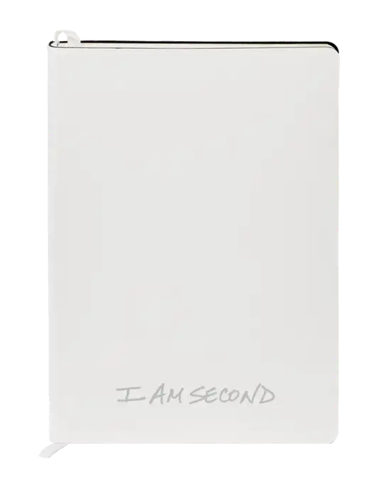 Fabrizio White Soft Cover 5.75 x 8.125 Journal w/I Am Second Logo