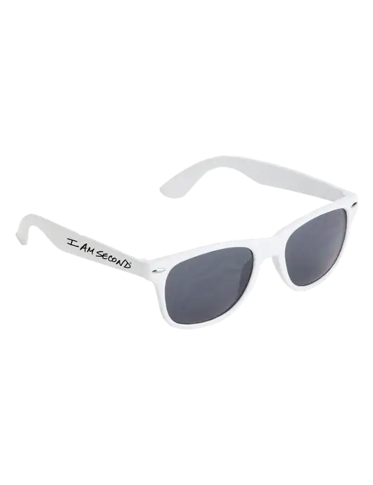 Daytona White Sunglasses w/I Am Second Logo