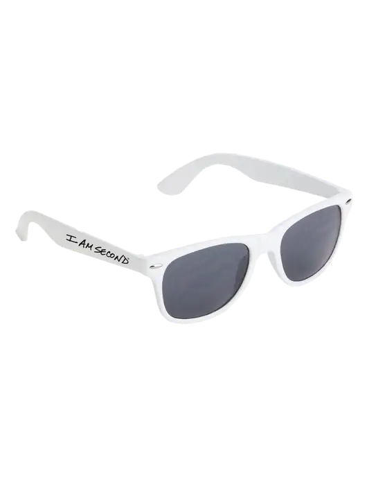 Daytona White Sunglasses w/I Am Second Logo