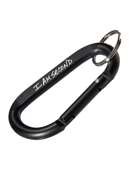 Black Carabiner & Key Ring w/I Am Second Logo