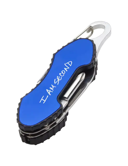 Blue 6 in 1 Tool with Carabiner w/I Am Second Logo