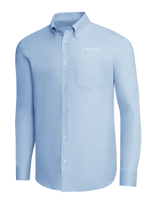 Brooks Brothers Light Blue Wrinkle-Free Stretch Pinpoint Shirt w/I Am Second Logo