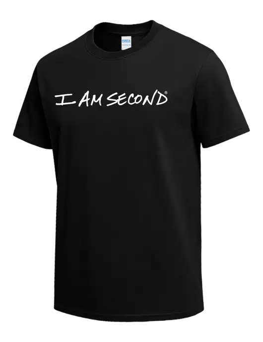 Black Heavyweight 6.1 oz T-Shirt w/I Am Second Logo