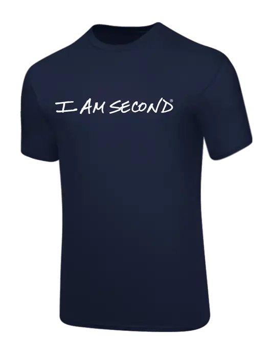 Core Blend Navy T-Shirt w/I Am Second Logo