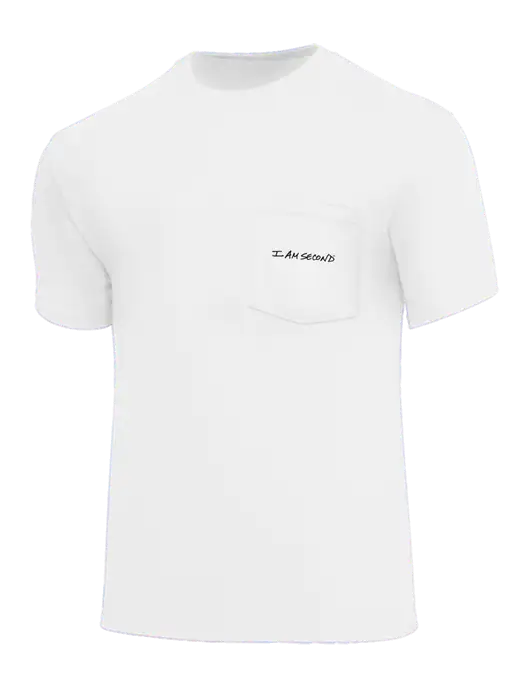 Core Blend White Pocket T-Shirt w/I Am Second Logo
