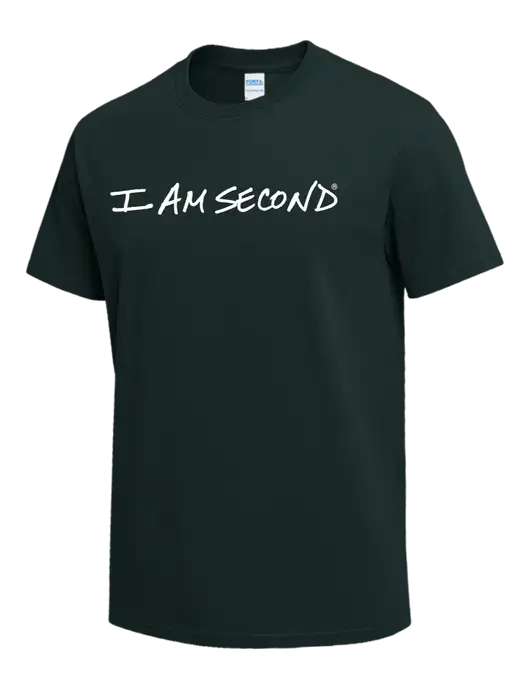 Dark Green Heavyweight 6.1 oz T-Shirt w/I Am Second Logo