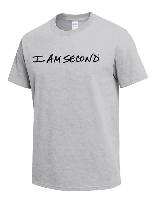 Light Grey Heather Heavyweight 6.1 oz T-Shirt w/I Am Second Logo