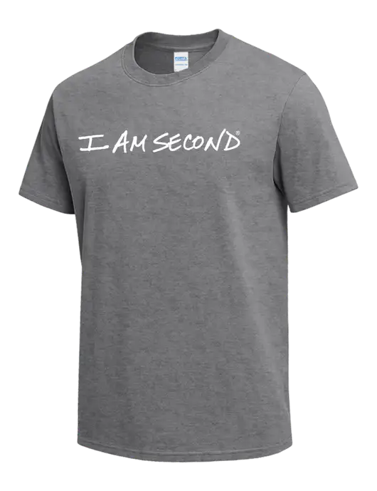 Medium Grey Heather Heavyweight 6.1 oz T-Shirt w/I Am Second Logo