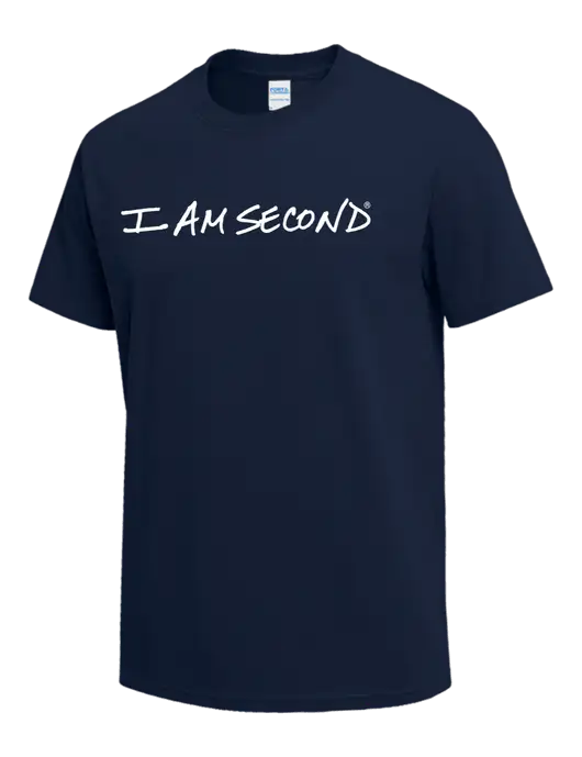 Navy Heavyweight 6.1 oz T-Shirt w/I Am Second Logo