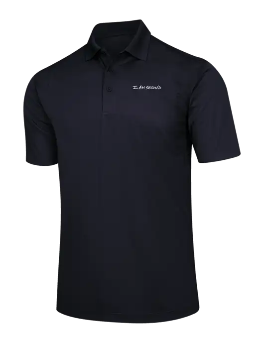 Black Micropique Sport-Wick Polo w/I Am Second Logo