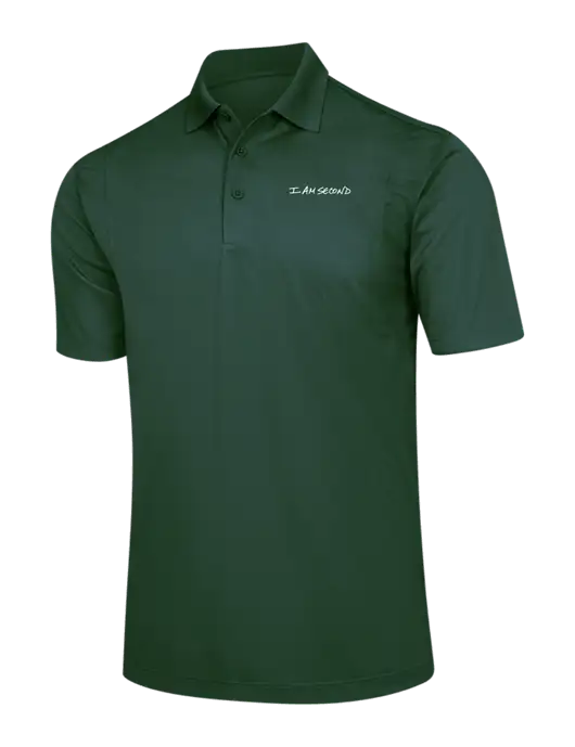 Dark Green Micropique Sport-Wick Polo w/I Am Second Logo
