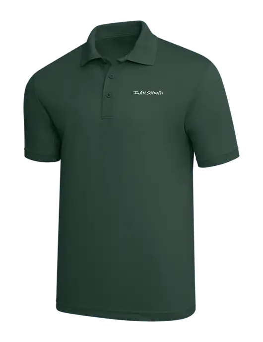 Dark Green PosiCharge RacerMesh Polo w/I Am Second Logo
