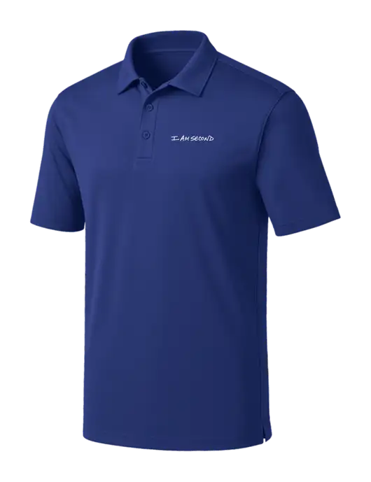 Dark Royal Silk Touch Performance Polo w/I Am Second Logo