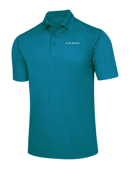 Dark Sapphire Micropique Sport-Wick Polo w/I Am Second Logo