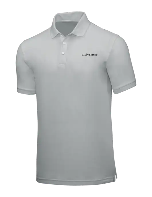 Light Grey Core Classic Pique w/I Am Second Logo