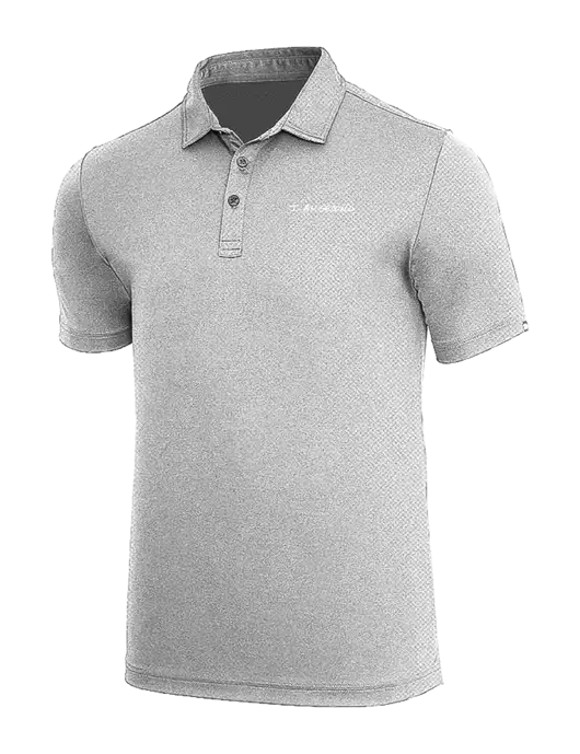 TravisMathew Medium Grey Heather Coto Performance Polo w/I Am Second Logo