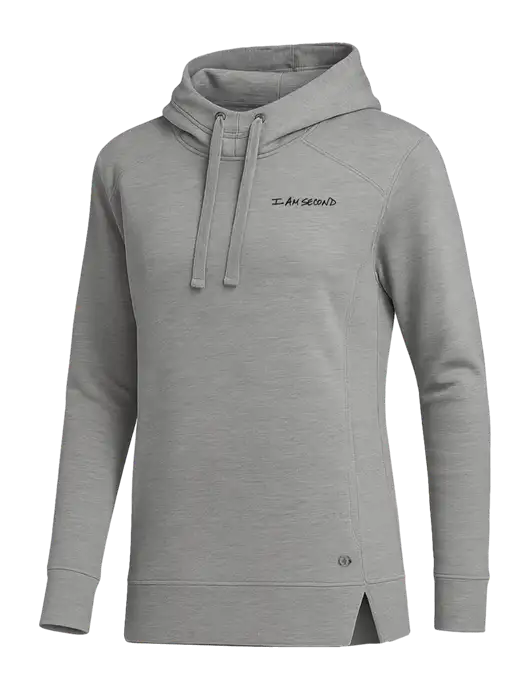 OGIO Heather Grey Womens Luuma Pullover Fleece Hoodie w/I Am Second Logo