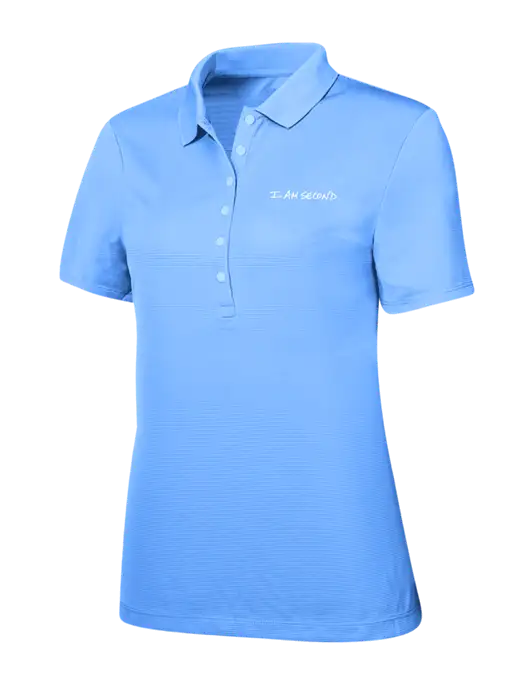 Callaway Womens Ottoman Light Blue Polo w/I Am Second Logo