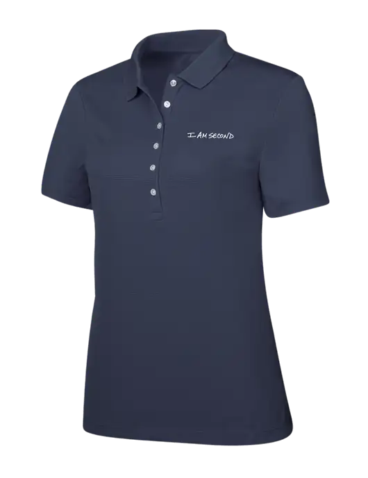 Callaway Womens Ottoman Navy Polo w/I Am Second Logo
