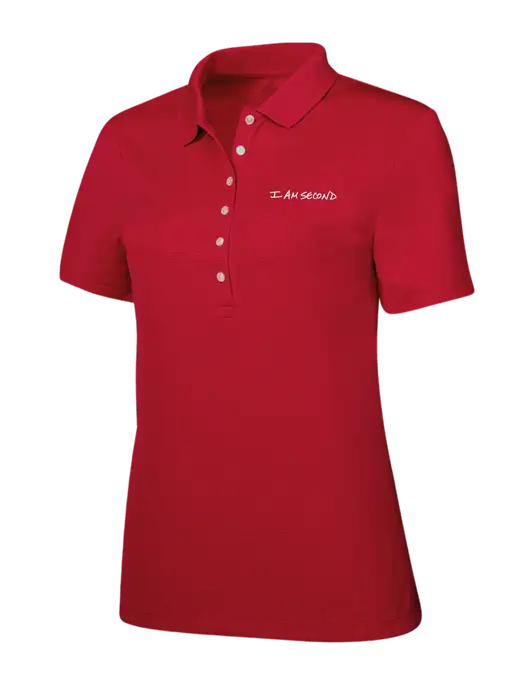 Callaway Womens Ottoman Red Polo w/I Am Second Logo