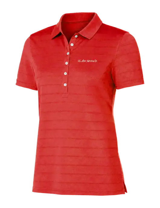 Callaway Womens Red Ventilated Polo w/I Am Second Logo
