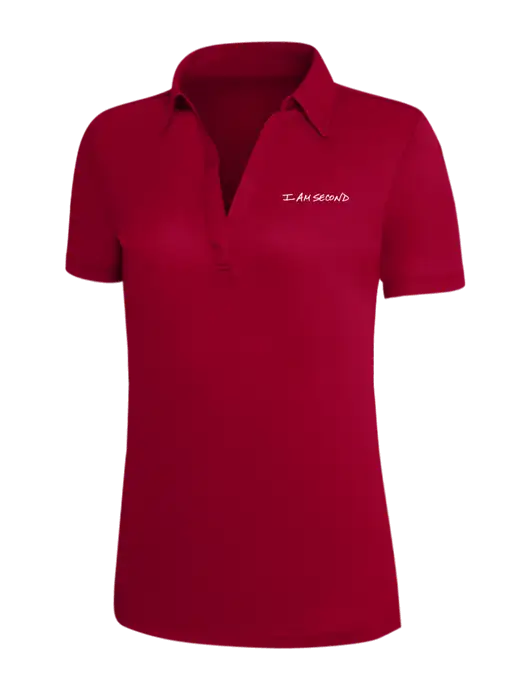 Red Silk Touch Womens Performance Polo w/I Am Second Logo