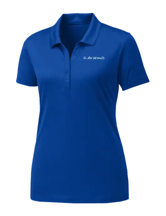 Womens Royal PosiCharge Competitor Polo w/I Am Second Logo