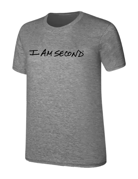 Womens Ring Spun Light Grey Heather 4.5 oz T-Shirt w/I Am Second Logo