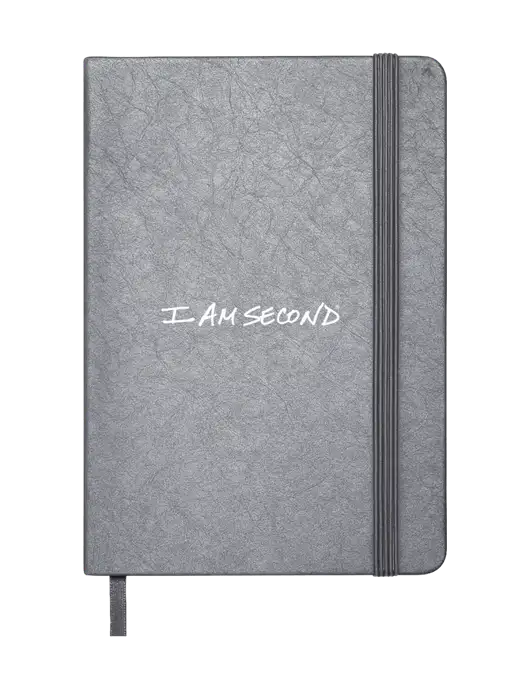 Granite Dark Grey Hardcover Journal, 5.62 X  8.37 w/I Am Second Logo
